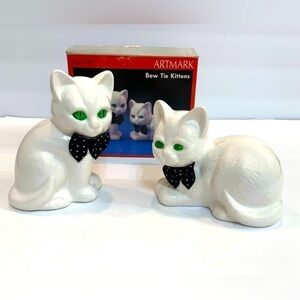 Vintage Artmark Bow Tie Cats Kittens Set
